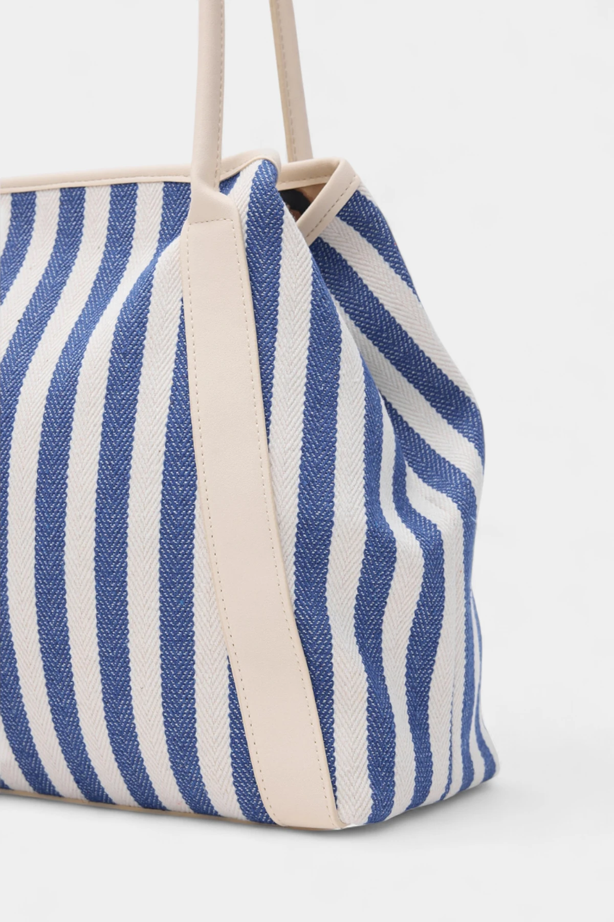 Yasmine Fermuar Kapama Detaylı Keten Kadın Çanta - Lacivert