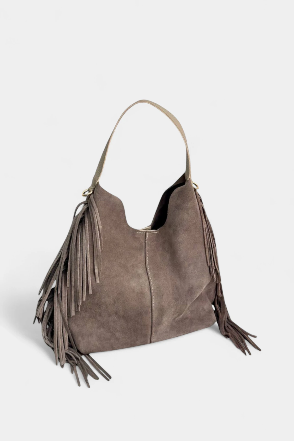 Helia Hakiki Süet Deri Organizer Çanta Detaylı Kadın El ve Omuz Çantası