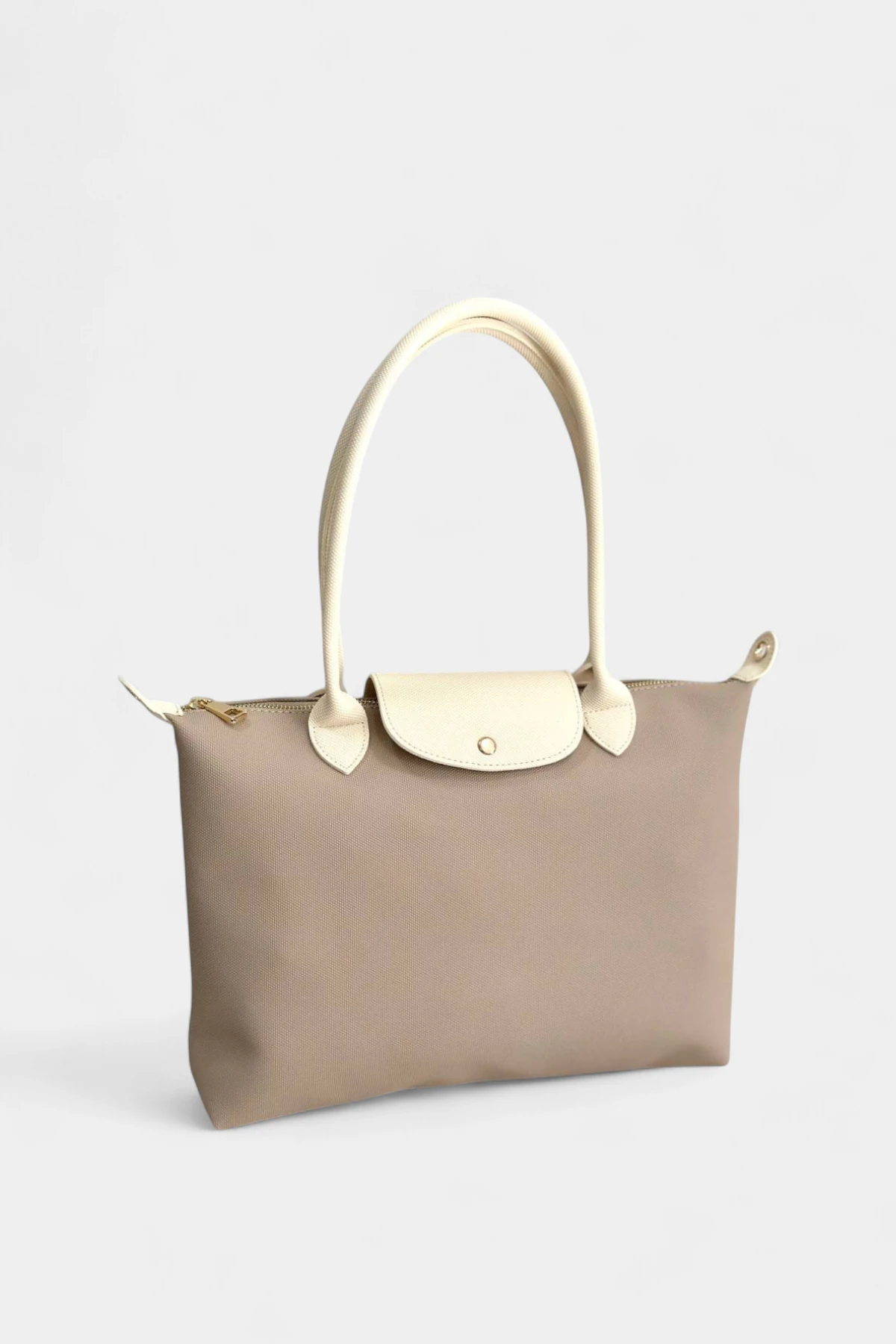 Maite Fermuar Kapama ve İç Cep Detaylı Kadın Çanta - Vizon