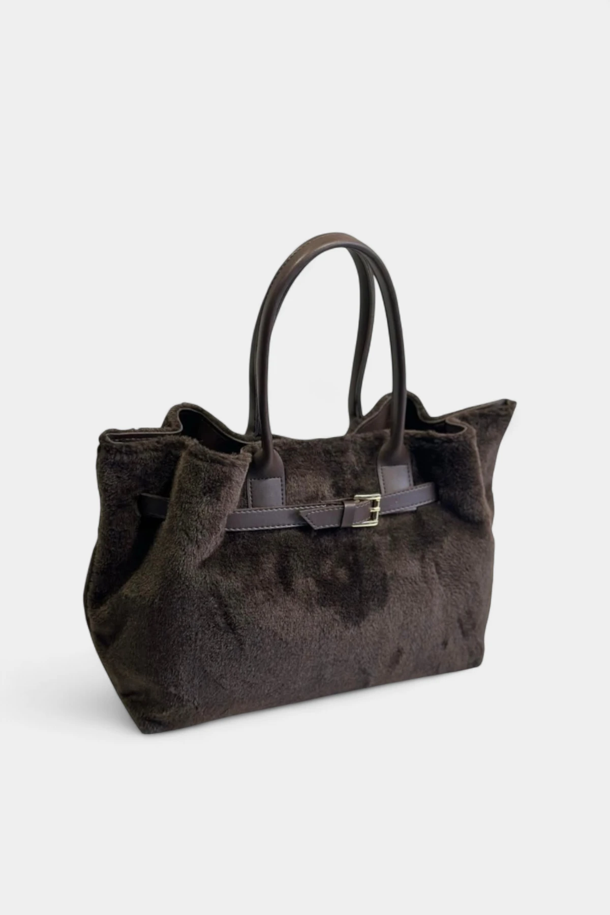 Olivia Fermuarlı Flufyy Kadın Çanta - Kahverengi