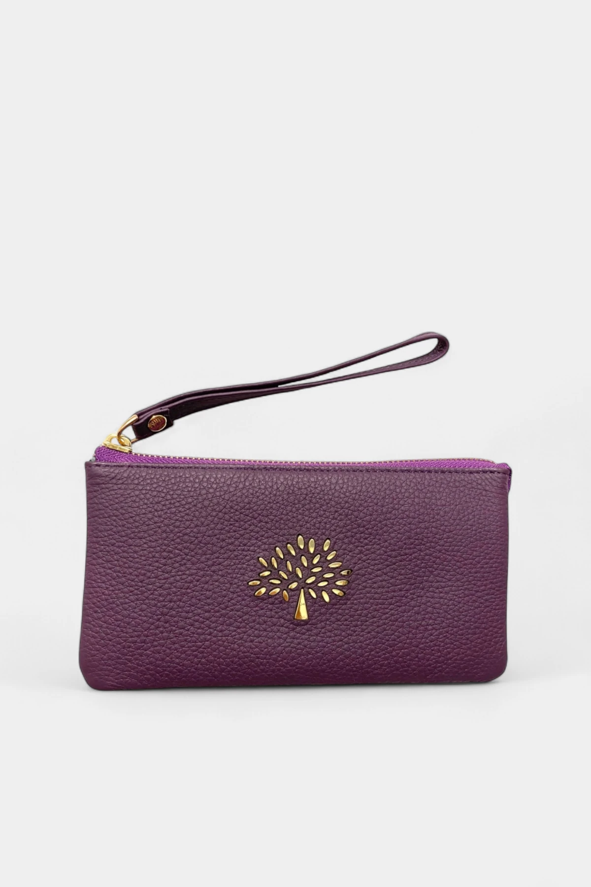 Ruby Hakiki Deri Trok Taşlı Kadın Cüzdan - Mor