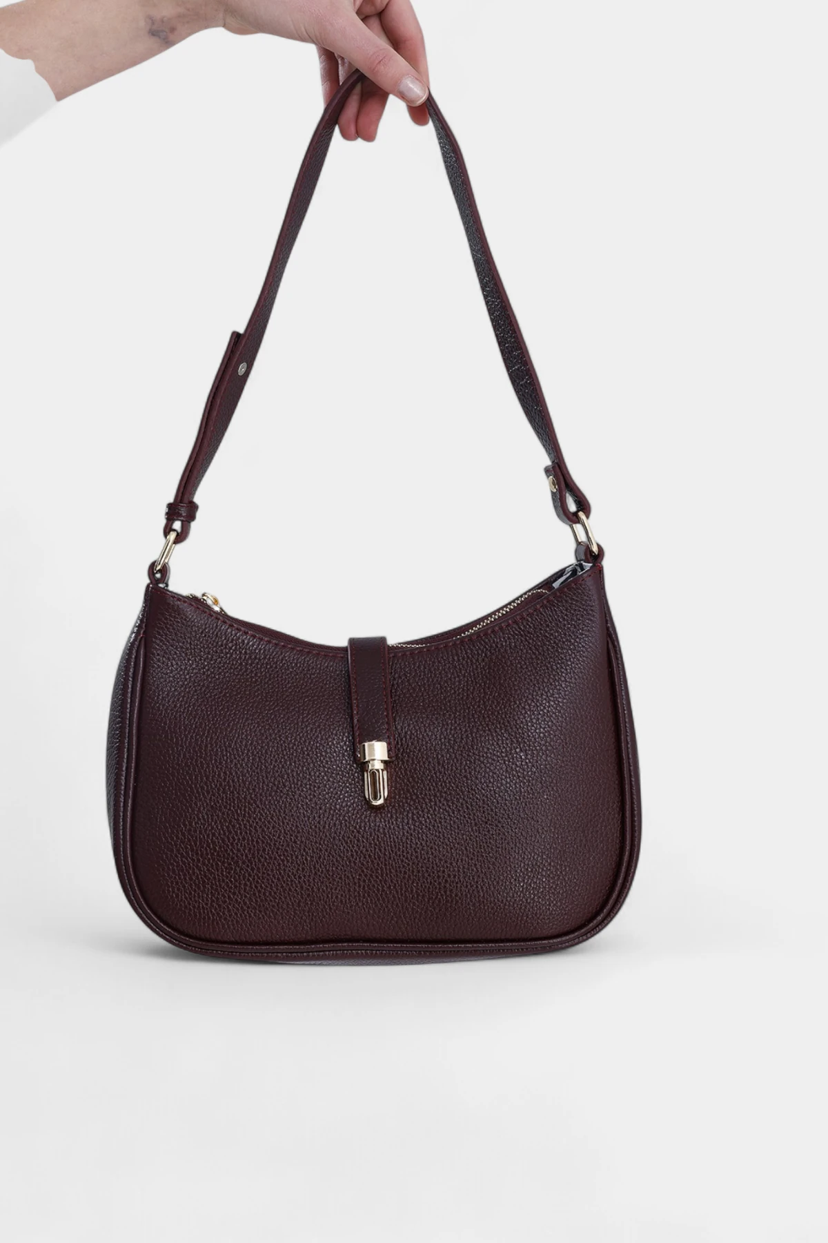 Clara Hakiki Deri Uzun Askı Detaylı Kadın Omuz Çantası