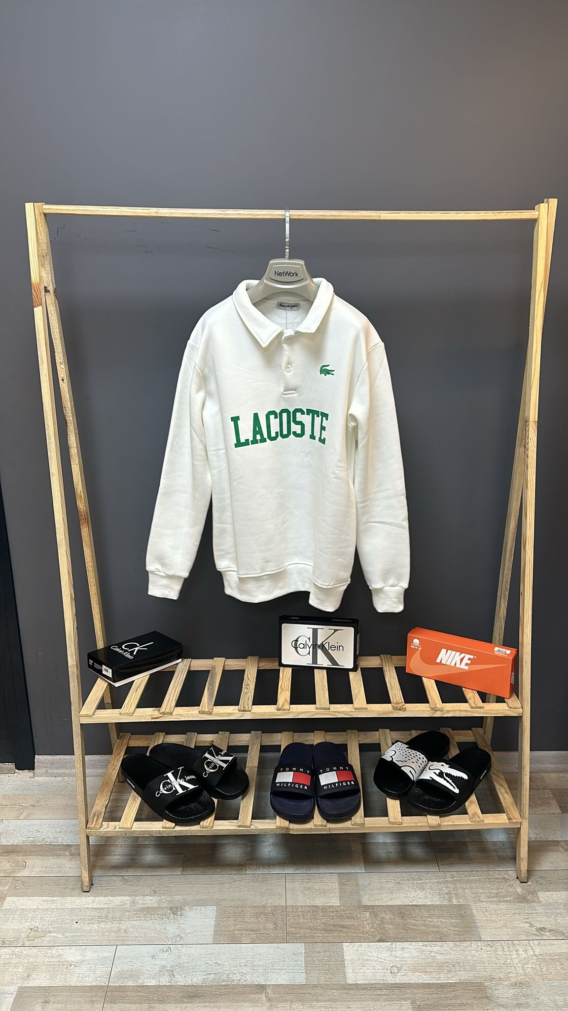 Lacoste Kalın Beyaz Sweatshirt