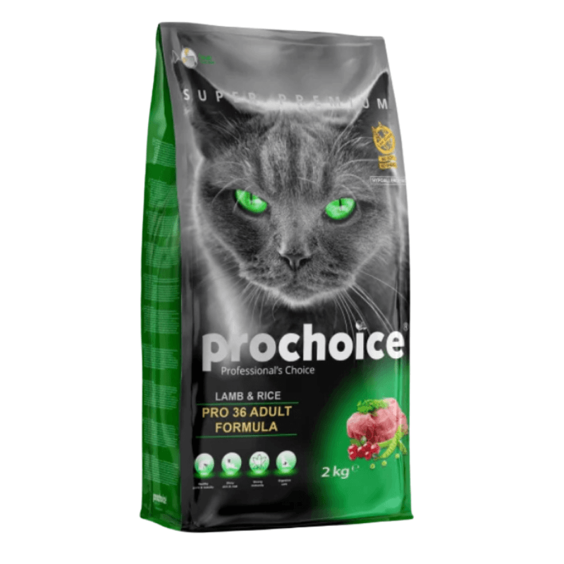 Prochoice Pro 36 Kuzulu ve Pirinçli Düşük Tahıllı Yetişkin Kedi Maması 2 kg