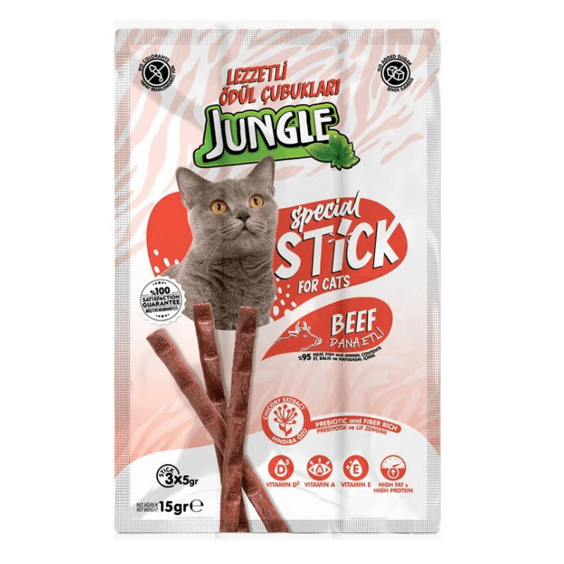 Jungle Stick Dana Etli Kedi Ödül Maması 3x5 gr