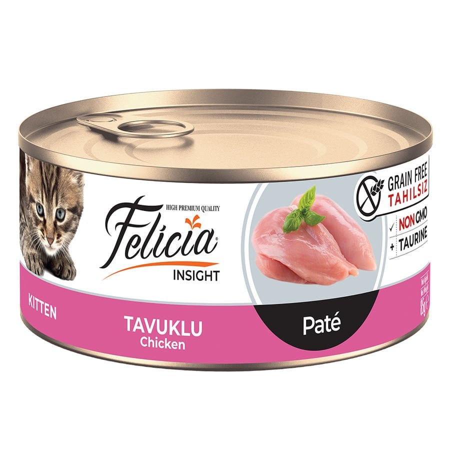 Felicia Tahılsız Konserve Kıyılmış Tavuklu Yavru Yaş Kedi Maması 85 gr