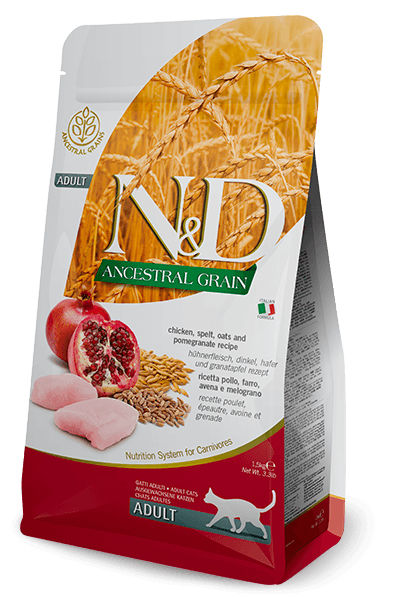 ND Ancestral Grain Tavuklu ve Narlı Yetişkin Kedi Maması 1,5 Kg