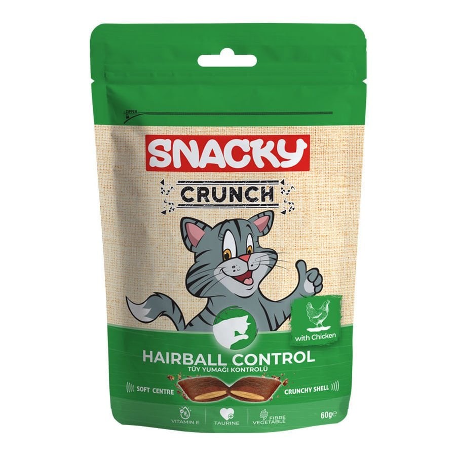 Snacky Kedi Crunch Ödül Hairball Cont. Tavuk 60 gr.