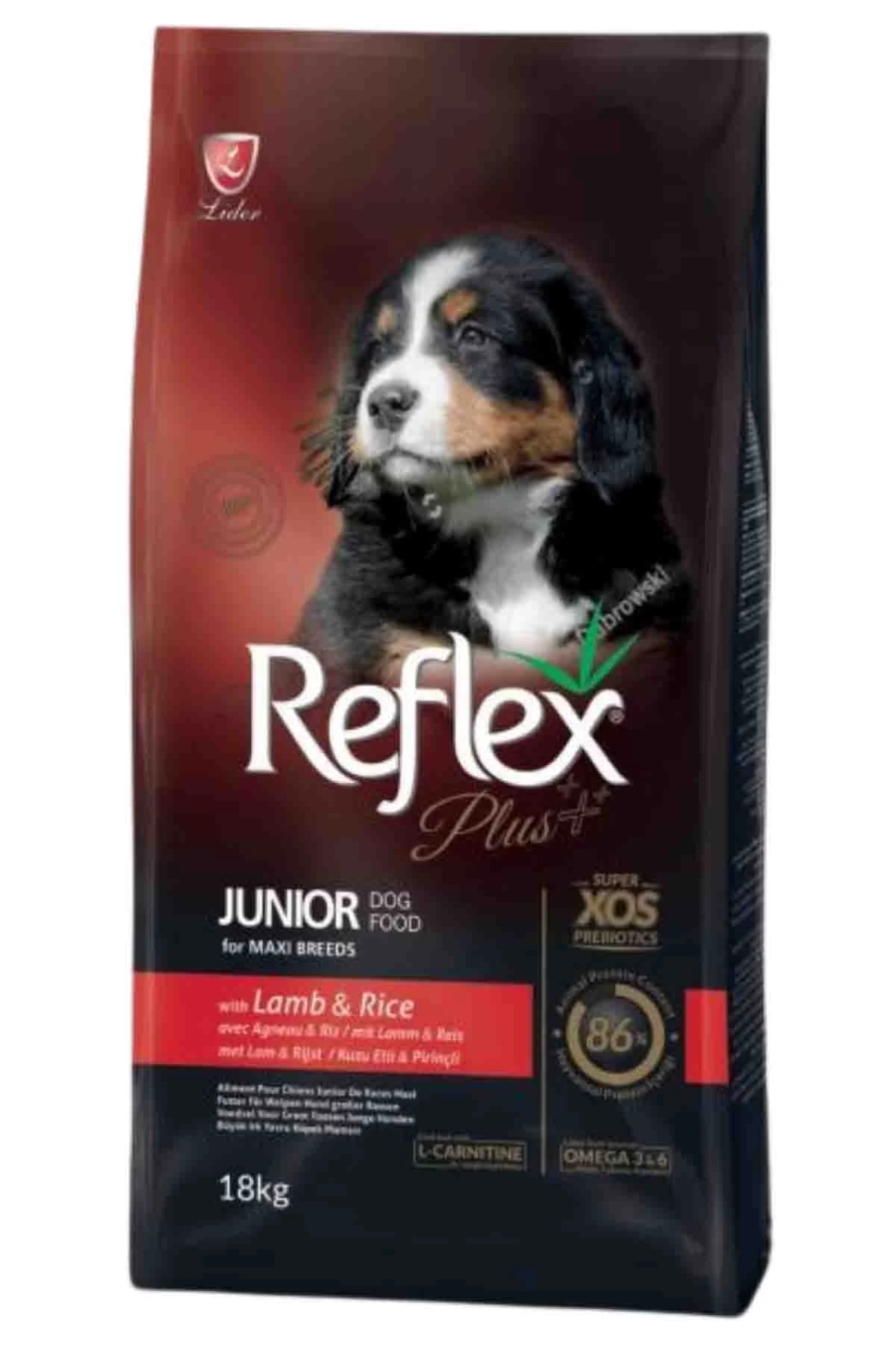 Reflex Plus Junior Kuzu Etli ve Pirinçli 18 kg Büyük Irk Yavru Köpek Maması
