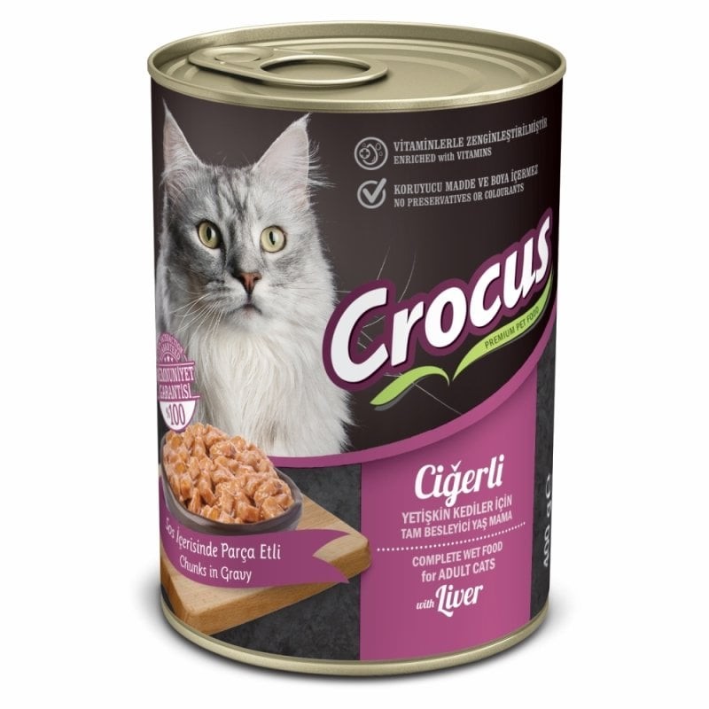 Crocus Ciğerli 400 gr Yetişkin Konserve Kedi Maması
