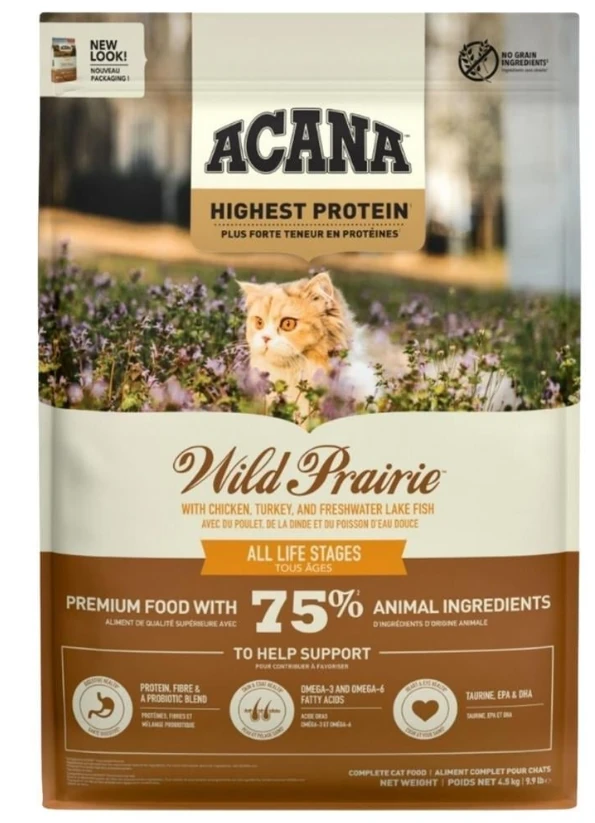 Acana Wild Prairie Kedi Maması 4,5kg - Tüm Irk Ve Yaşam Evreleri Için