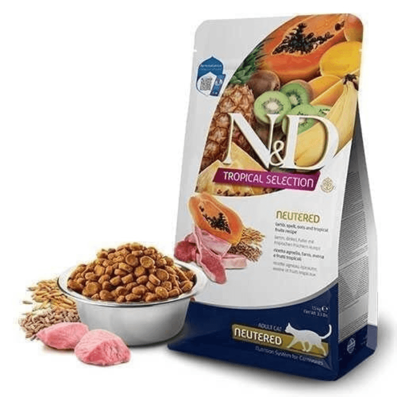N&D Tropical Selection Kuzu Etli ve Tropikal Meyveli Kısırlaştırılmış Kedi Maması 10 kg