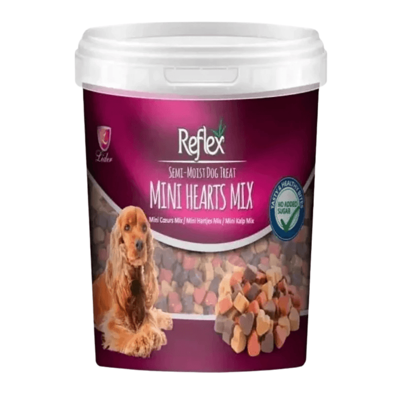 Reflex Semi-Moist Karışık Renkli Mini Kalpli Yarı Yumuşak Köpek Ödül Maması 500 gr