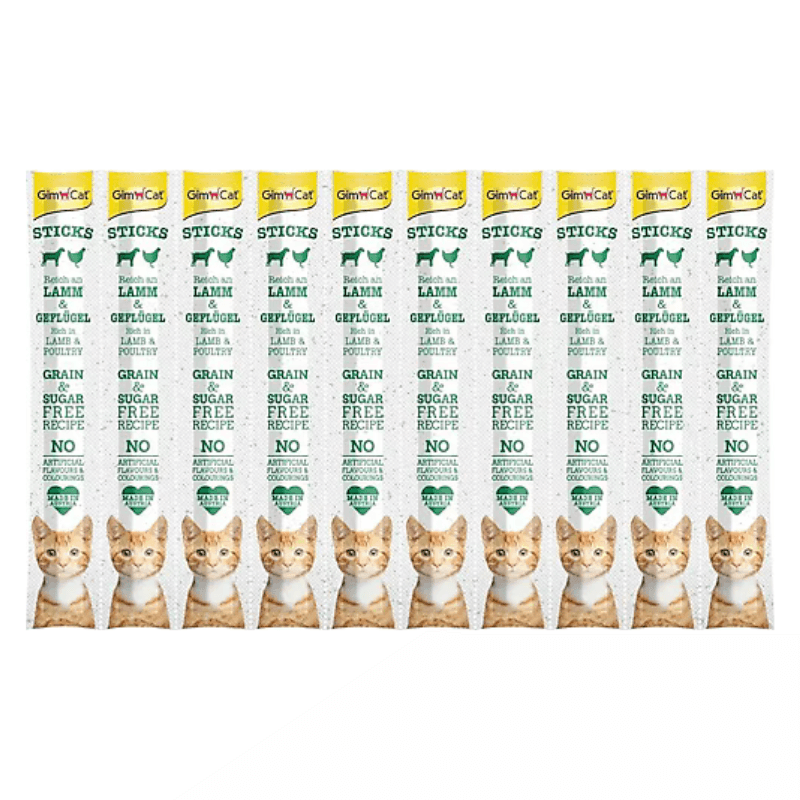 Gimcat Kuzu Etli ve Tavuklu 10x5 gr Sticks Kedi Ödül Maması