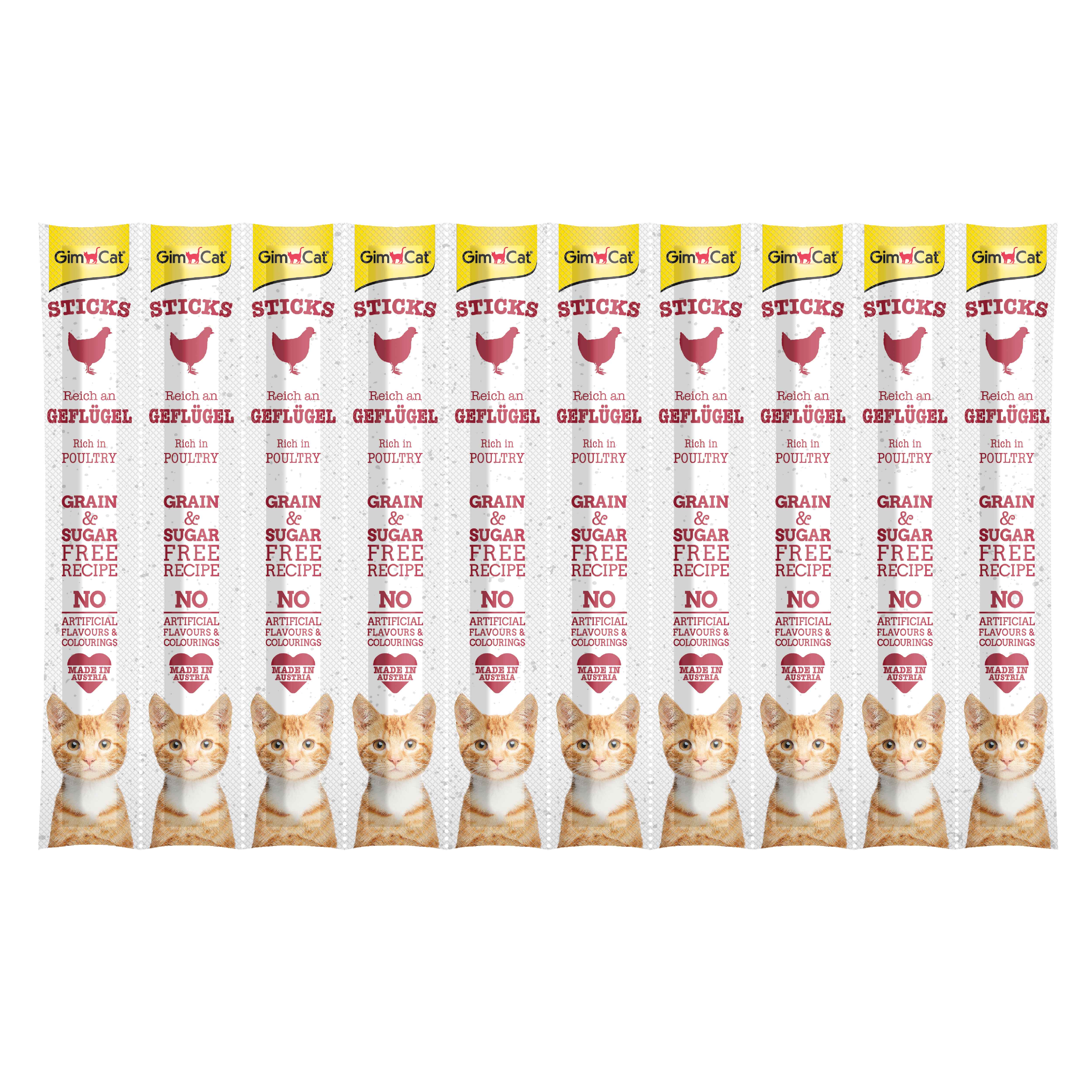 Gimcat Kümes Hayvanı Etli 10x5 gr Sticks Kedi Ödül Maması