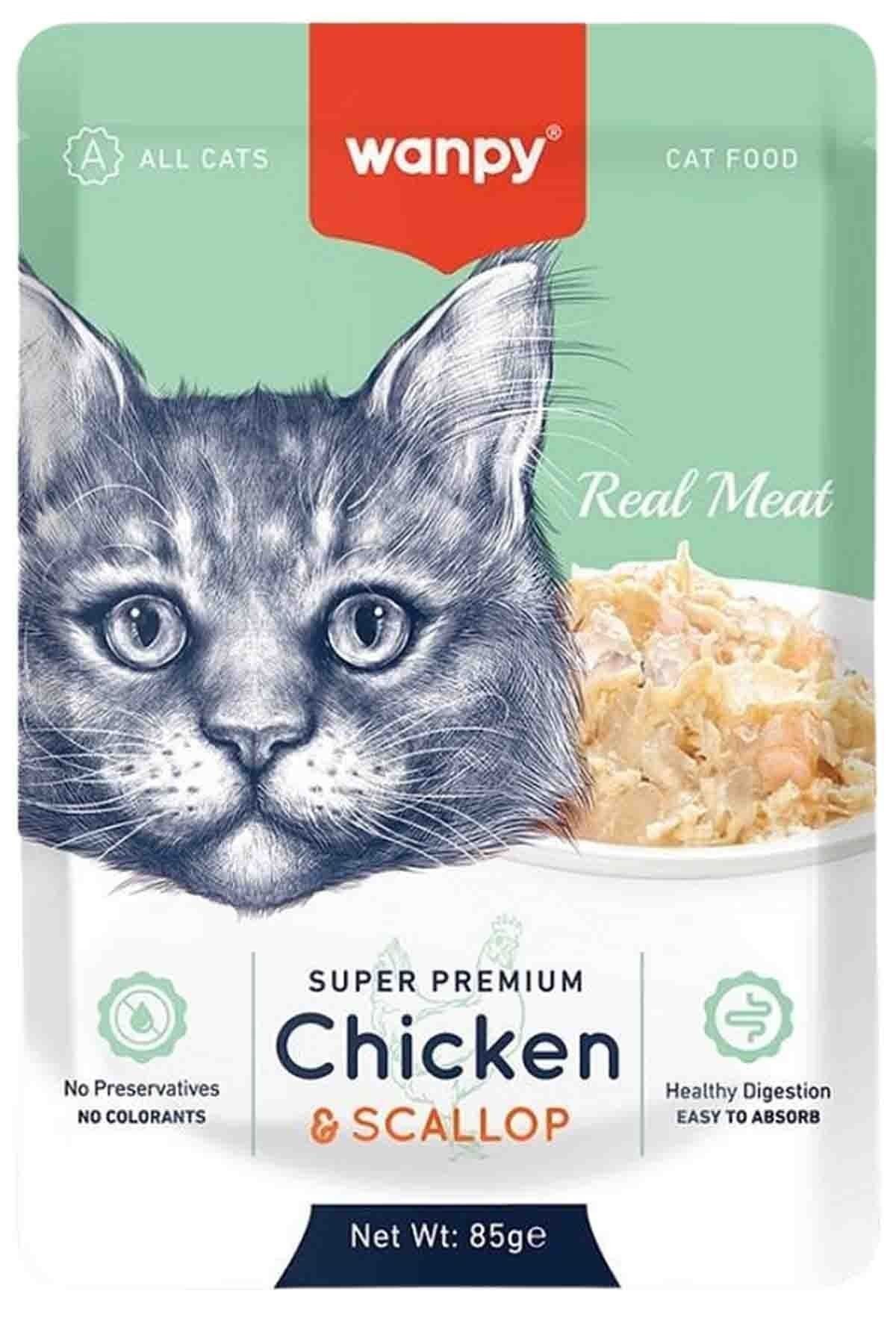 Wanpy 85 gr Pouch Tavuklu & Deniz Taraklı Yaş Kedi Maması