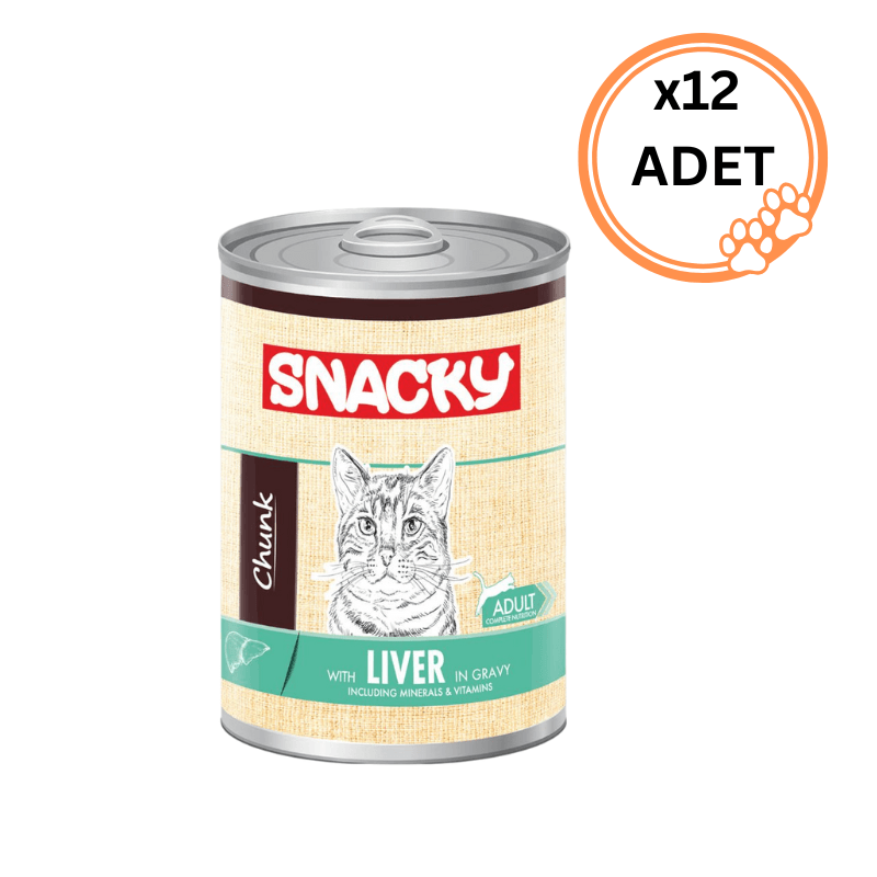 12 ADET Snacky Chunk Ciğerli Yetişkin Kedi 400 gr x12