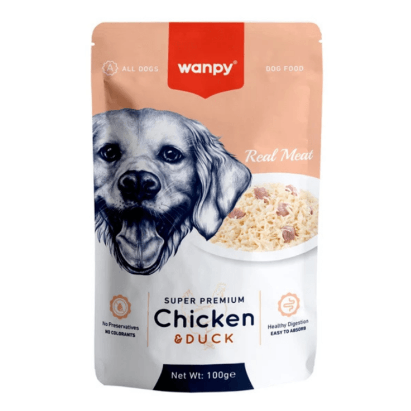 Wanpy 100g Pouch Tavuk&Ördek Yaş Köpek Maması