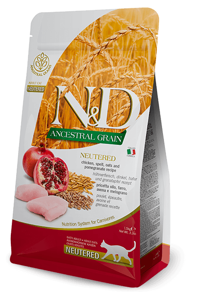 ND Ancestral Grain Tavuk ve Narlı Kısırlaştırılmış Kedi Maması 1,5 Kg