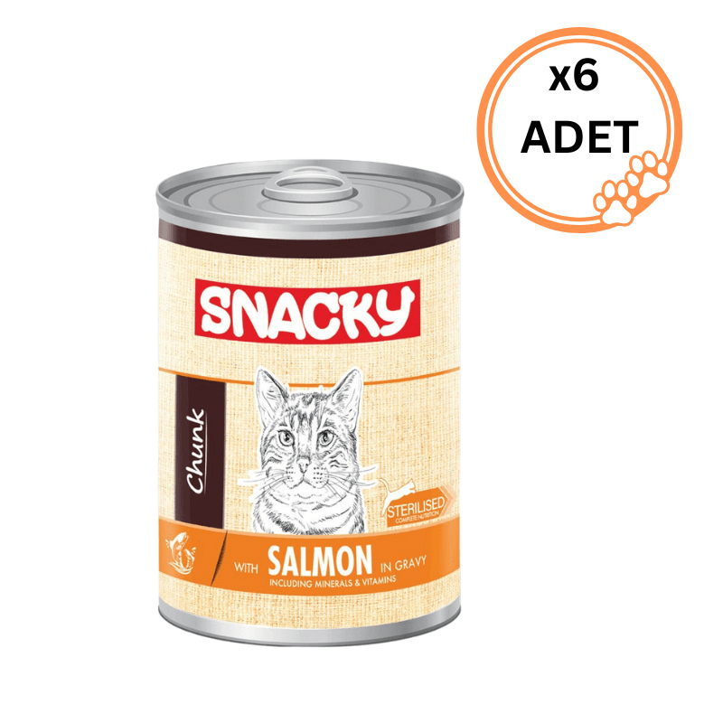 6 ADET Snacky Chunk Somon Sterilised Kedi 400 gr x6