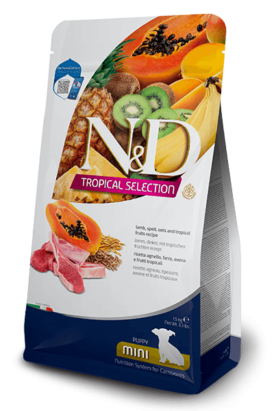 ND Tropical Selection Kuzu Etli ve Tropikal Meyveli Mini Irk Yavru Köpek Maması 5 Kg