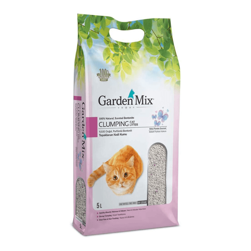 Garden Mix Bebek Pudrası Kokulu 5 lt İnce Taneli Bentonit Kedi Kumu