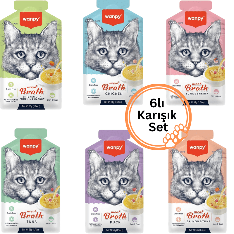 Wanpy Kediler için 6'lı Karışık Çorba Seti 50g x 6