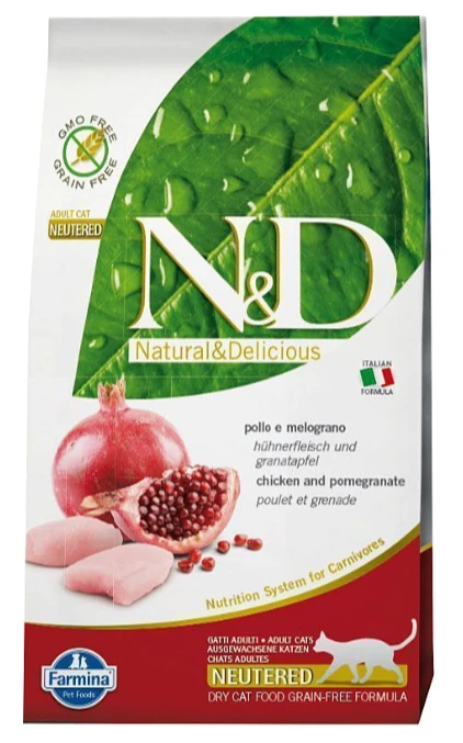 N&D Prime Tahılsız Tavuklu ve Narlı Kısırlaştırılmış 5 kg Yetişkin Kedi Maması