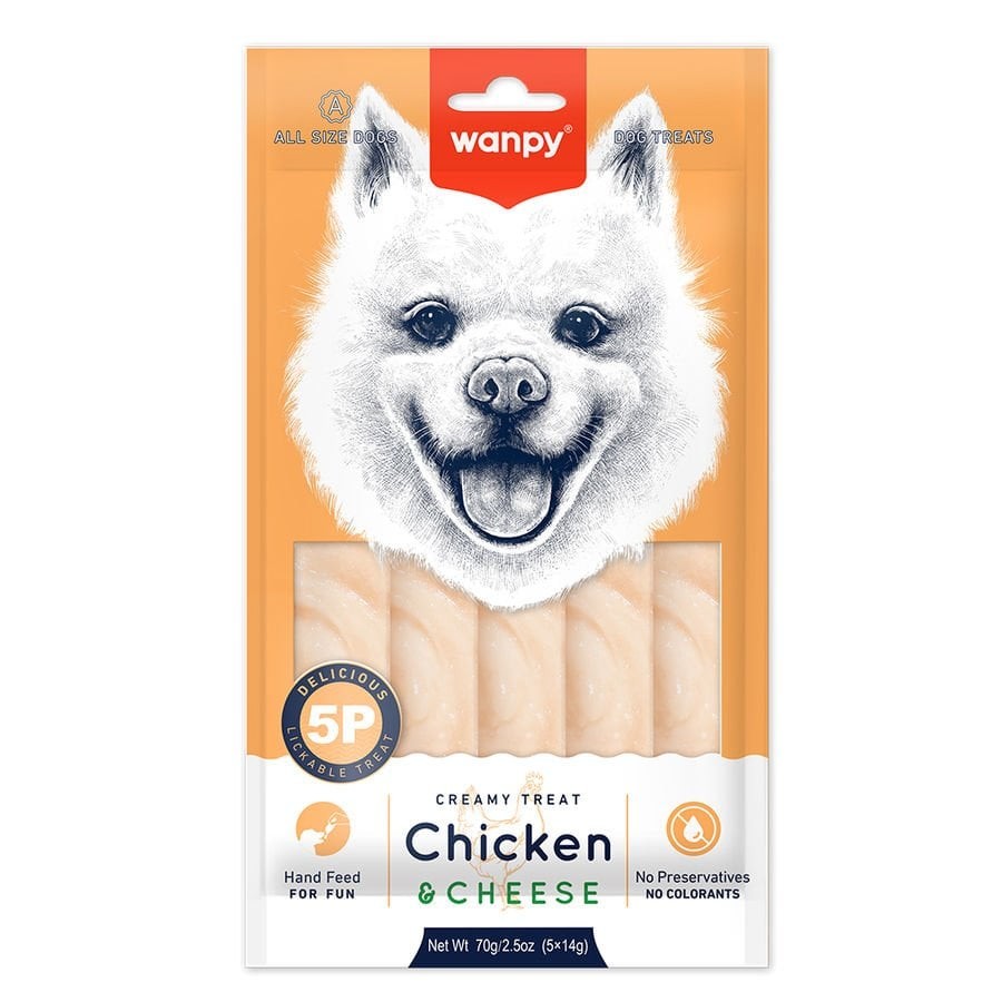 Wanpy Tavuklu&Peynirli Krema Köpek Ödülü 5x14g