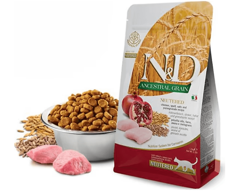 ND Ancestral Grain Düşük Tahıllı Tavuk ve Narlı Kısırlaştırılmış Kedi Maması 10kg