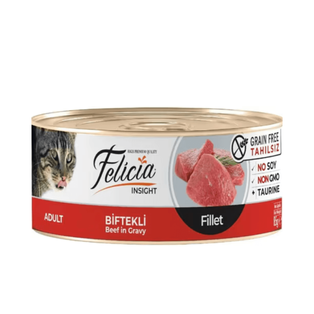 Felicia Tahılsız Konserve Fileto Biftekli Yaş Kedi Maması 85 gr
