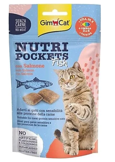 Gimcat Nutripockets Somonlu 60 gr Kedi Ödül Tableti