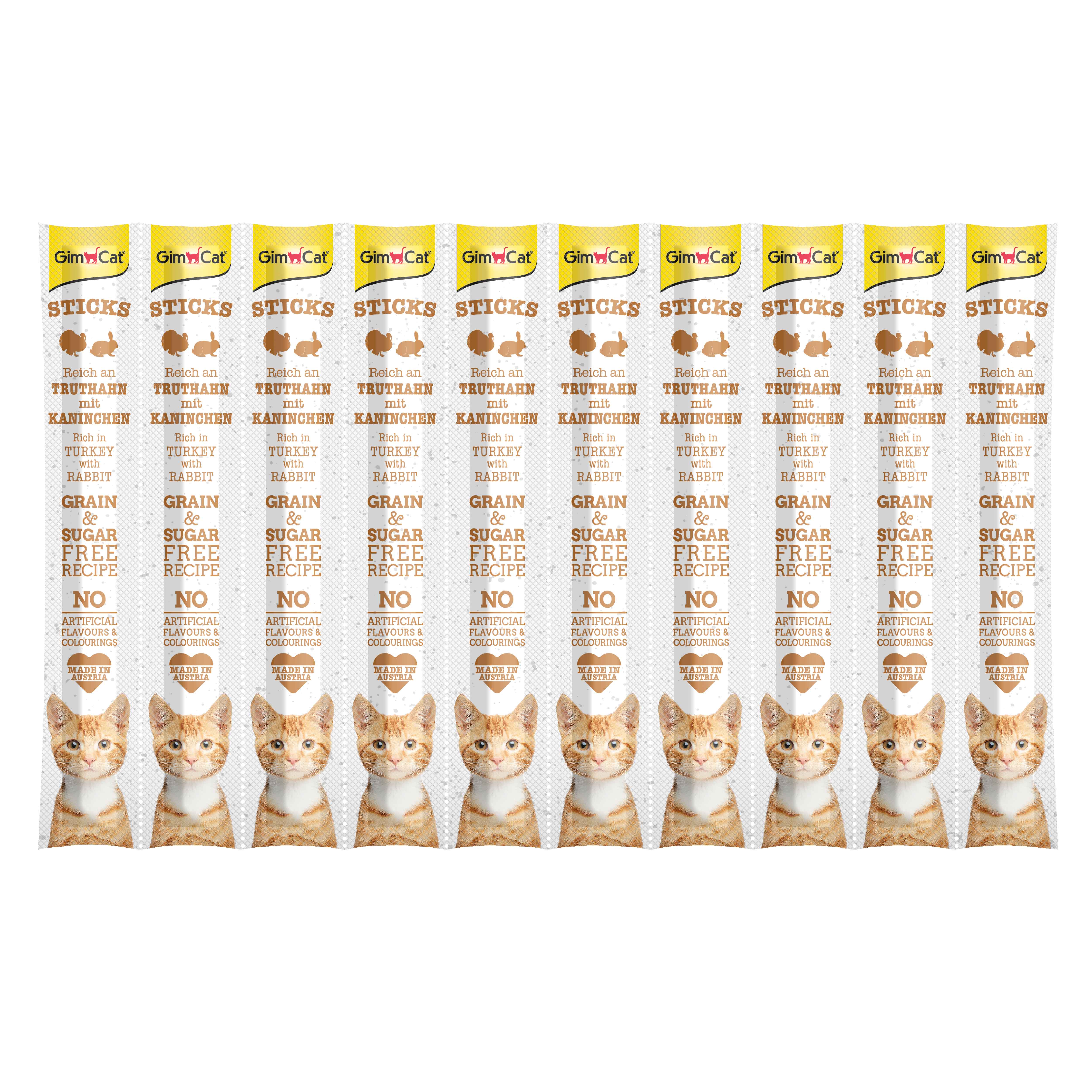 Gimcat Hindili ve Tavşanlı 10x5 gr Sticks Kedi Ödül Maması