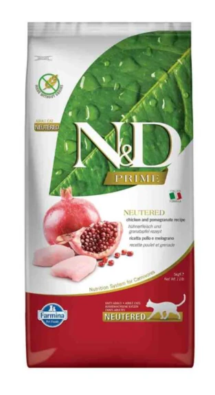 N&D Prime Tahılsız Tavuklu ve Narlı Kısırlaştırılmış 5 kg Yetişkin Kedi Maması