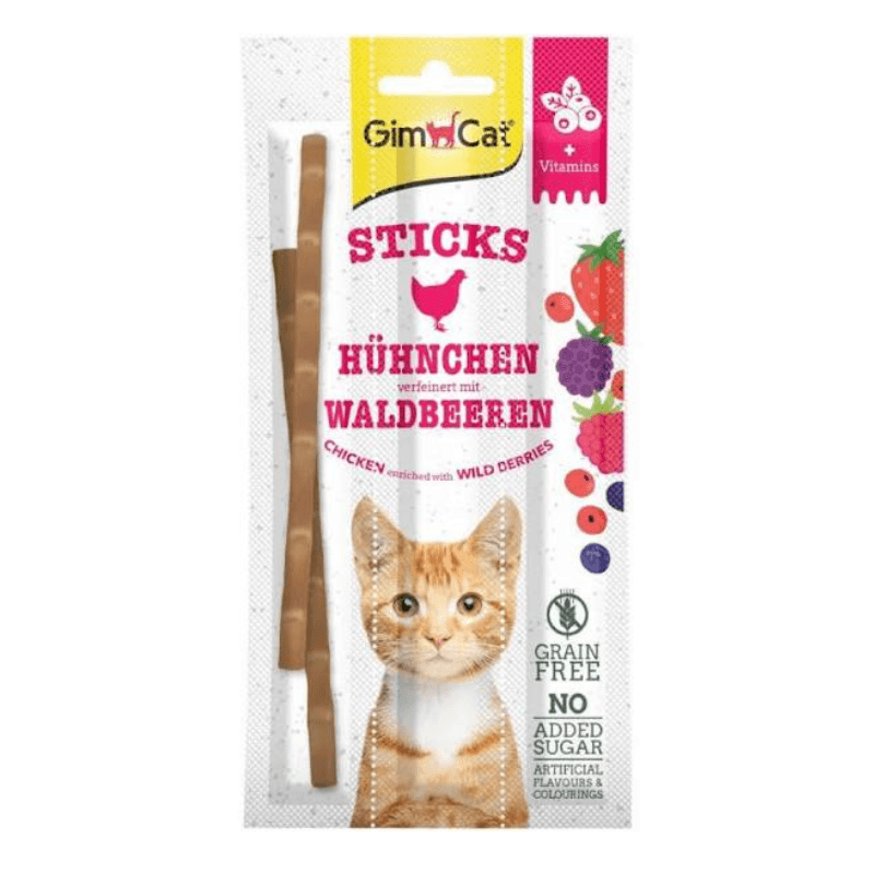Gimcat Sticks Tavuklu ve Yaban Meyveli 3x5 gr Kedi Ödül Maması