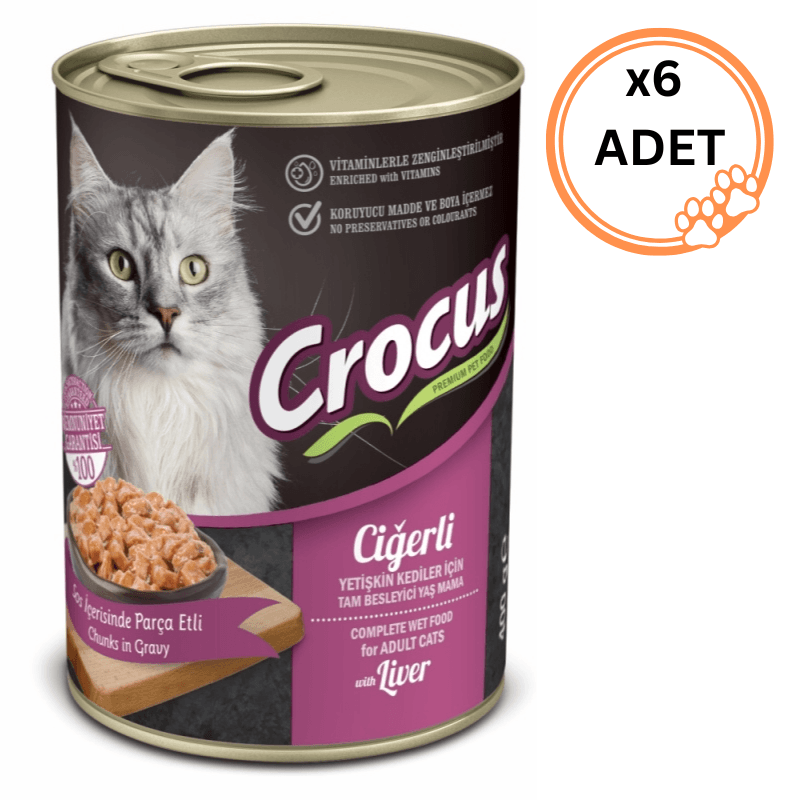 6 ADET Crocus Ciğerli 400 gr Yetişkin Konserve Kedi Maması