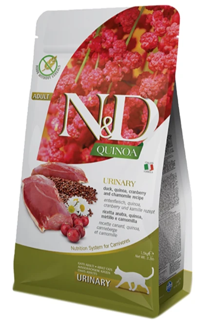 ND Quinoa Urinary Ördek ve Kinoalı İdrar Yolları Destekleyici Kedi Maması 1,5 Kg