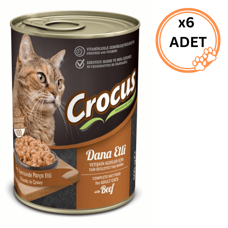 6 ADET Crocus Dana Etli 400 gr Yetişkin Konserve Kedi Maması