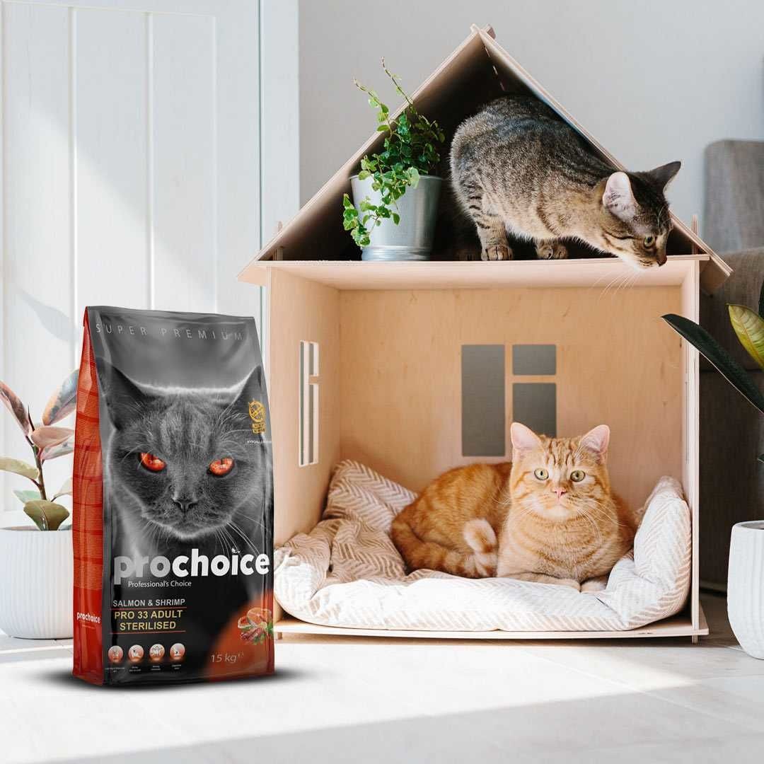 Prochoice Pro 33 Somonlu ve Karidesli Kısırlaştırılmış Kedi Maması 15 Kg