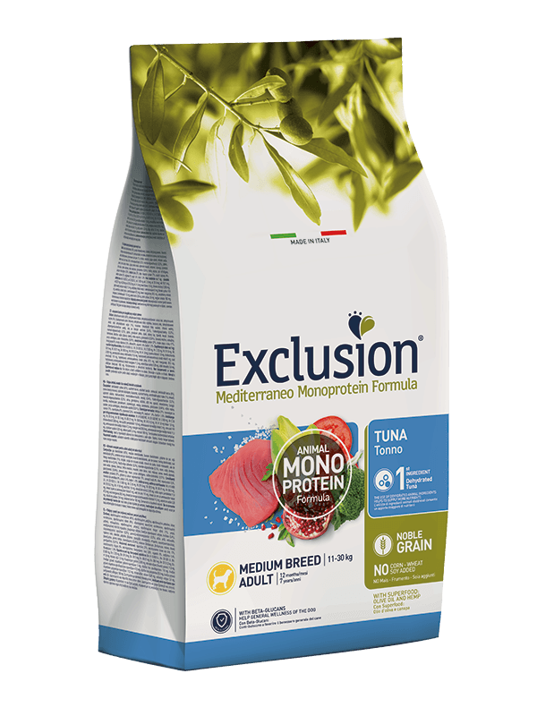 Exclusion Monoprotein Düşük Tahıllı Ton Balıklı Ve Narlı Orta Irk Yetişkin Köpek Maması 12 Kg