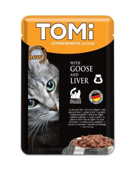 Tomi Super Premium Kedi Kaz & Ciğer Pouch Mama 100gr