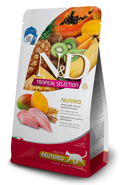 ND Tropical Selection Tavuk ve Meyveli Kısırlaştırılmış Kedi Maması 1,5 Kg