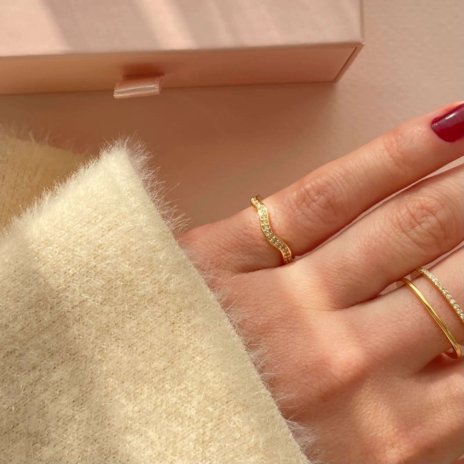 d'Oro e Diamante Serçe Parmak Yüzük