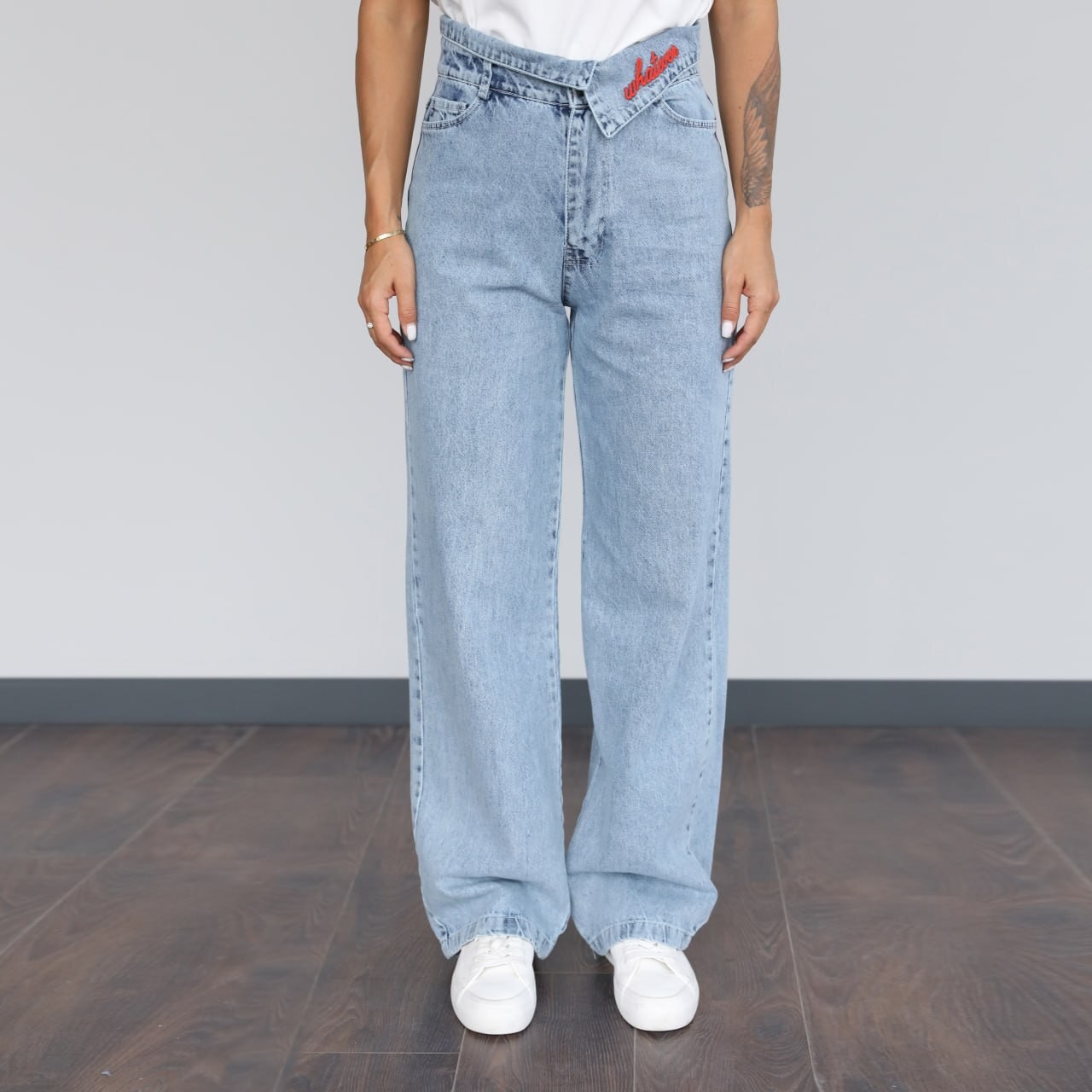 KOT PANTOLON, PALAZZO, BELİ KAT DETAYLI, YAZI DETAYLI, SOUL