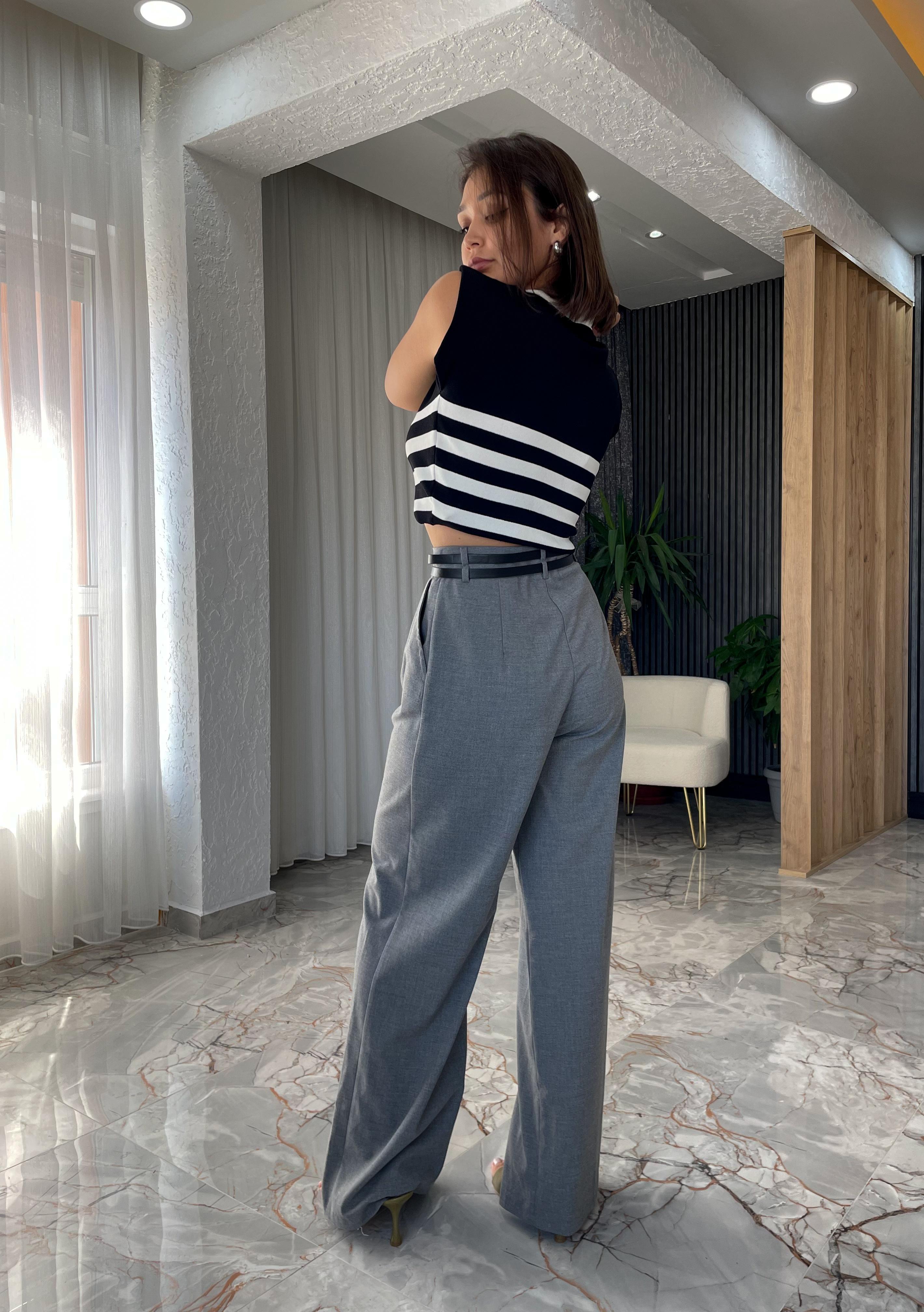 KEMERLİ PALAZZO PANTOLON 25S-32183PNT