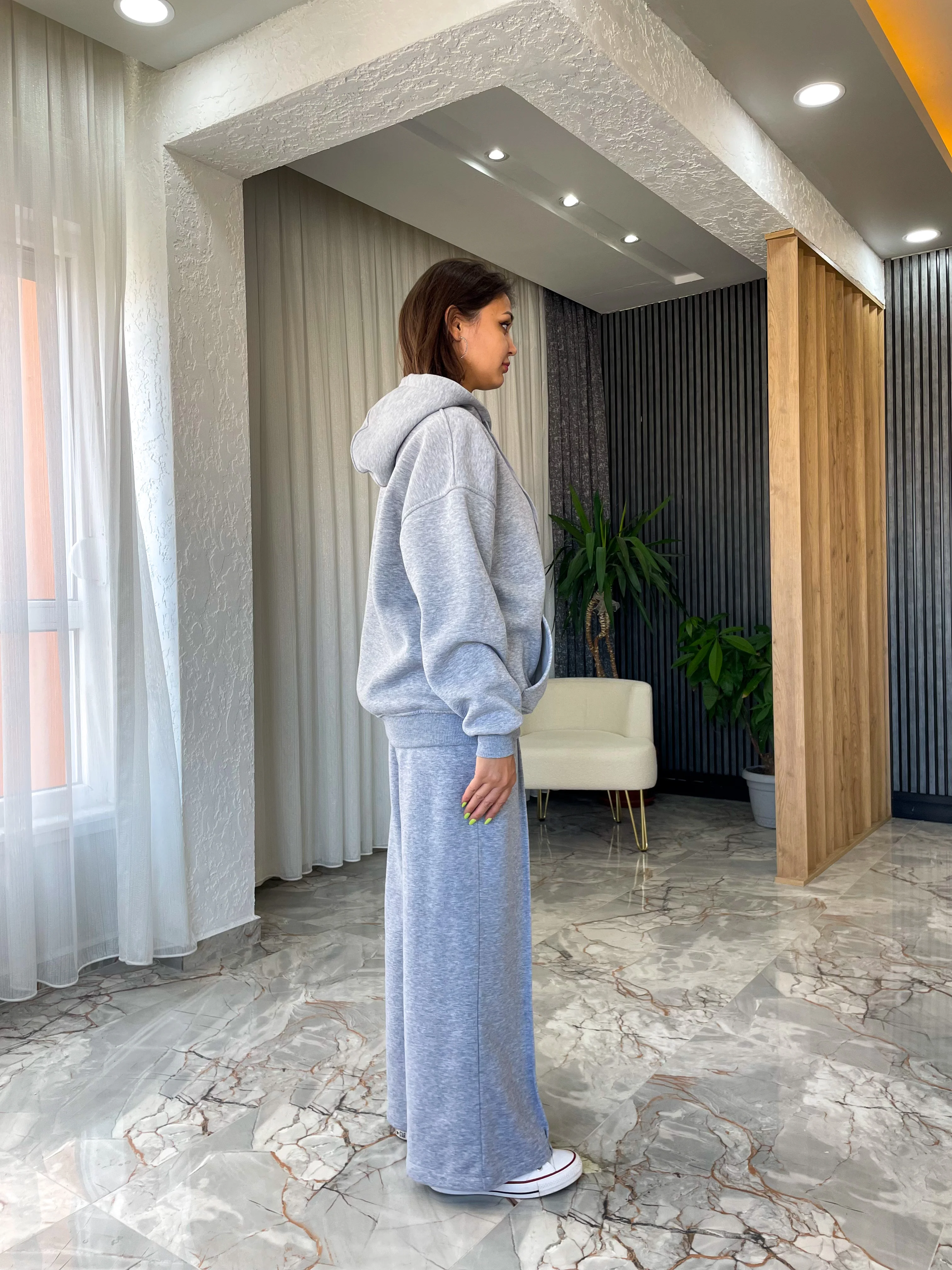 Quzu Kanguru Cepli Sweat