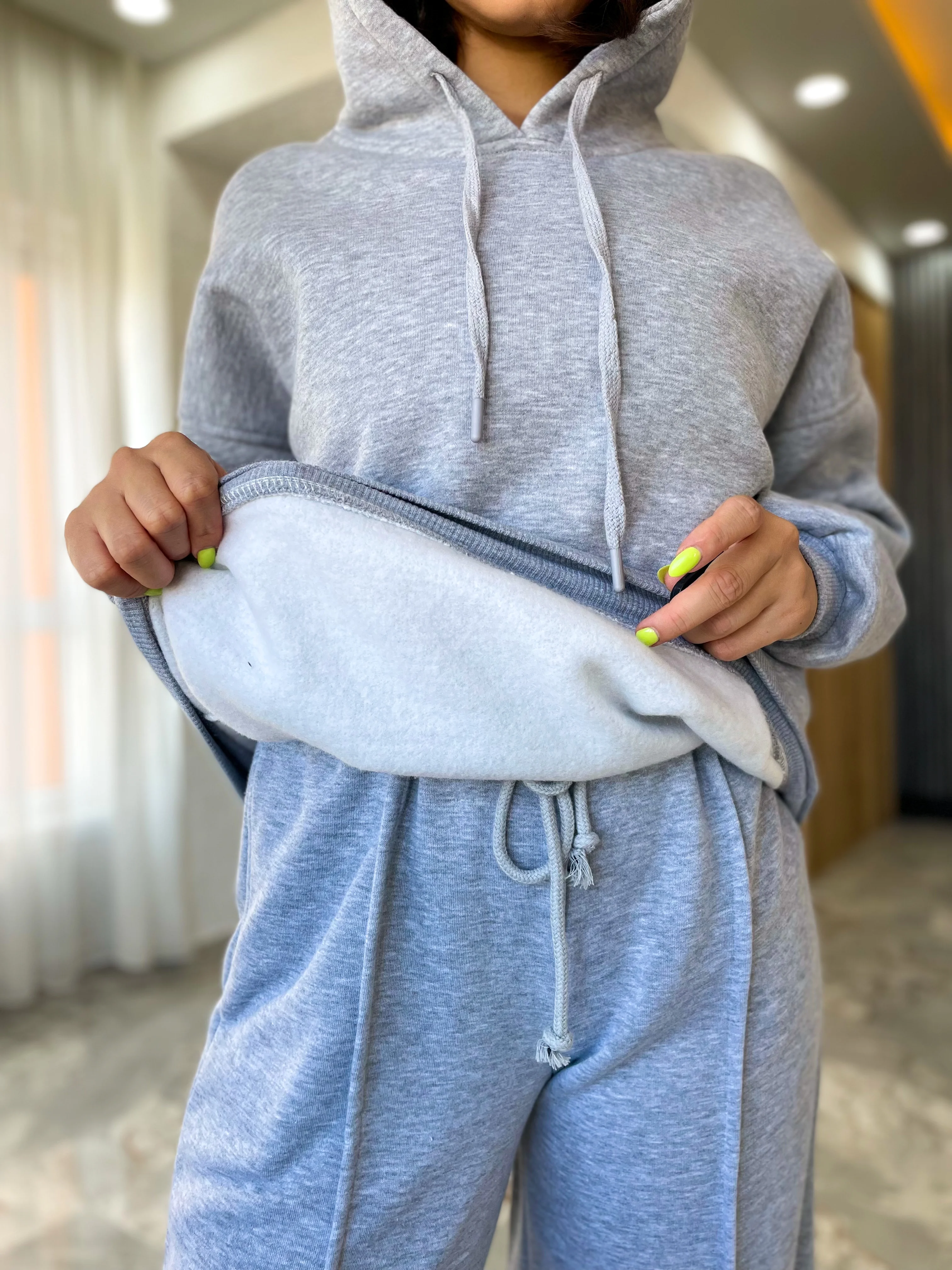 Quzu Kanguru Cepli Sweat