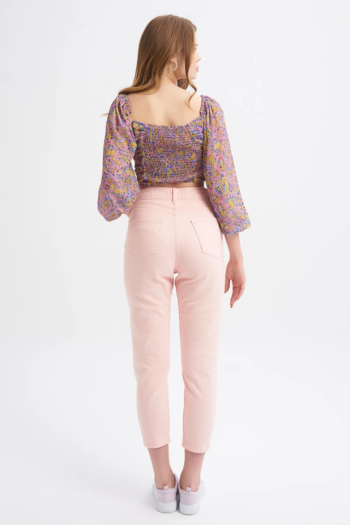 Quzu Gabardin Mom Jean Pantolon