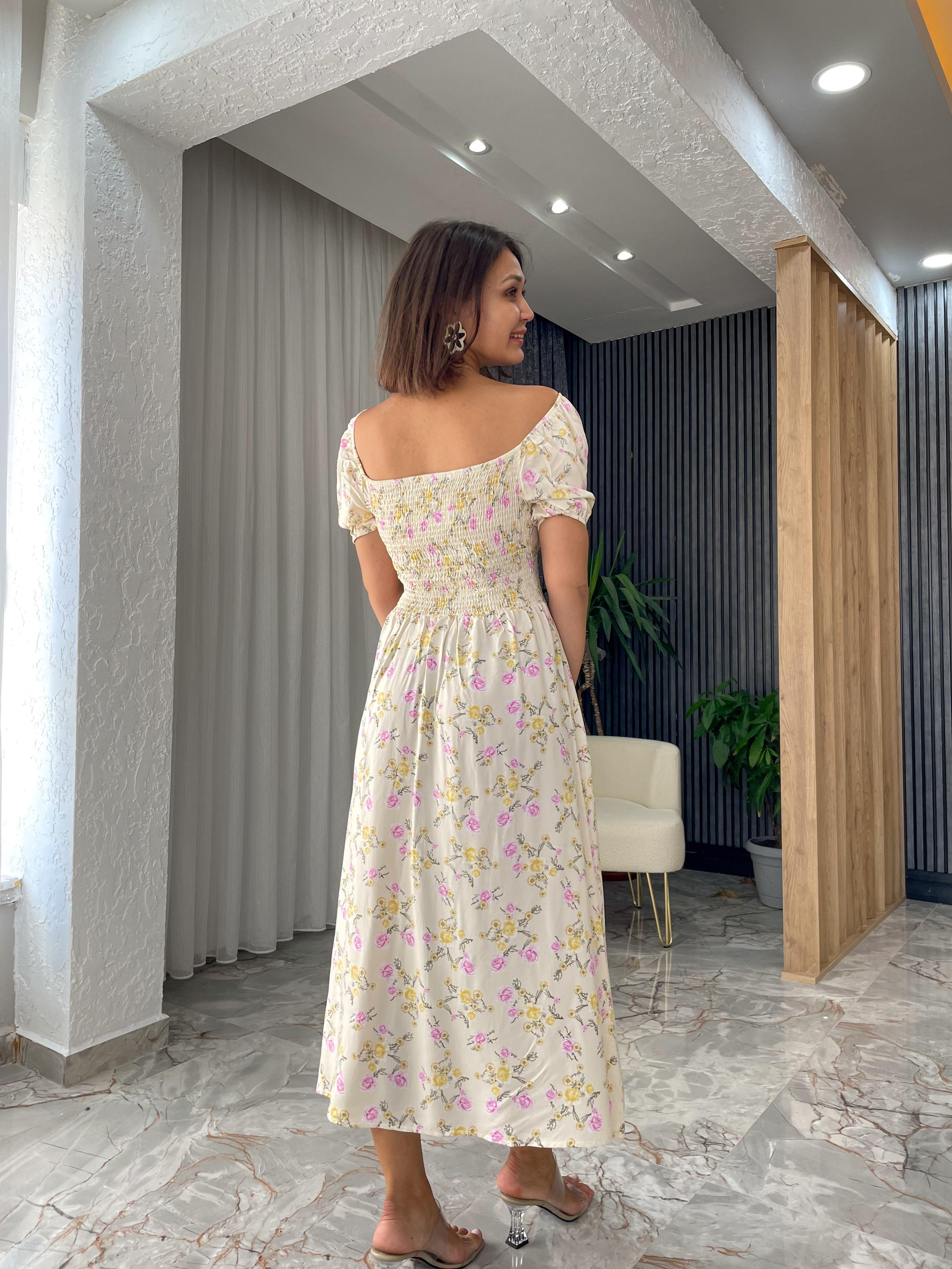 ÖNÜ BAĞCIKLI ARKASI GİPELİ ELBİSE 23SHZ5320