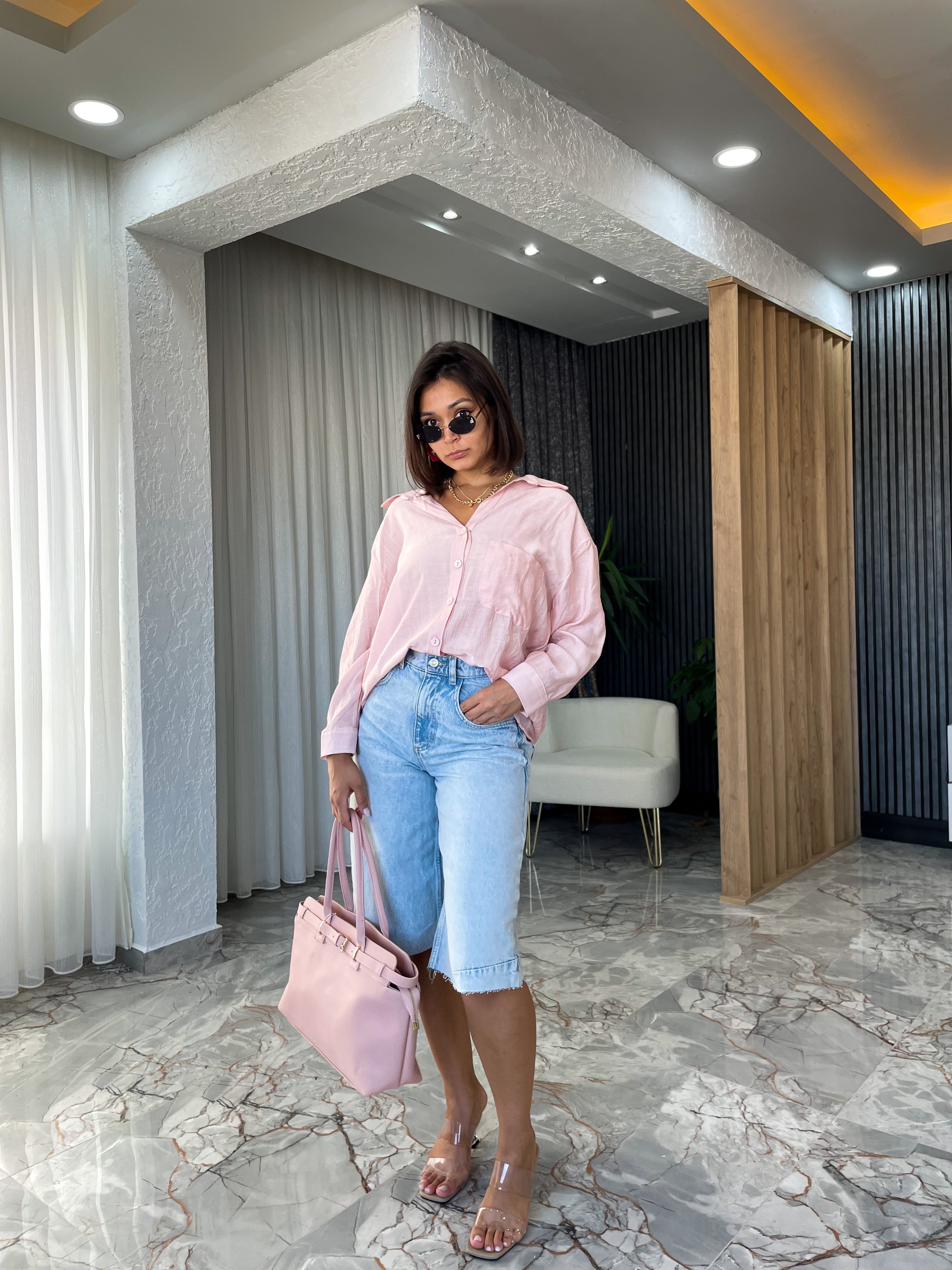 OVERSIZE CEPLİ GÖMLEK